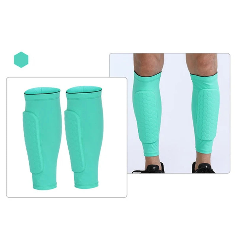 Teen and Kids Football Shin Guards and Compression Leg Sleeves for Soccer and Basketball, Available in Sizes XS-2XL