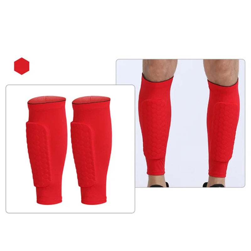 Teen and Kids Football Shin Guards and Compression Leg Sleeves for Soccer and Basketball, Available in Sizes XS-2XL