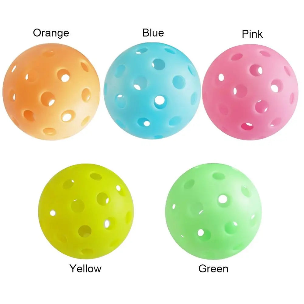 Glow-in-the-Dark 74MM Luminous Pickleball - Durable Multicolor Elastic Ball for Indoor & Outdoor Fun!