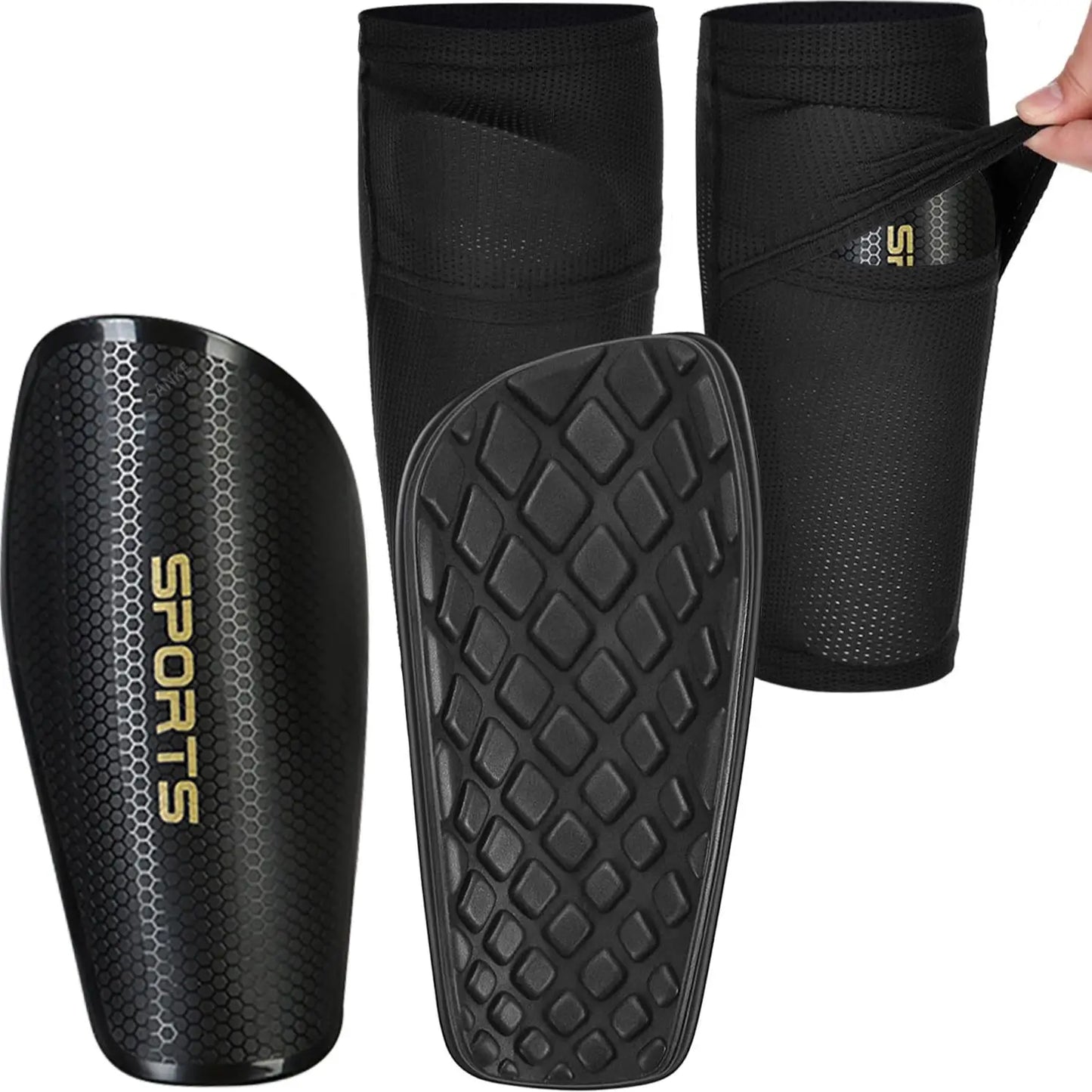 Professional Soccer Shin Guards with Socks for Teens - Ultimate Protective Gear for Football Players