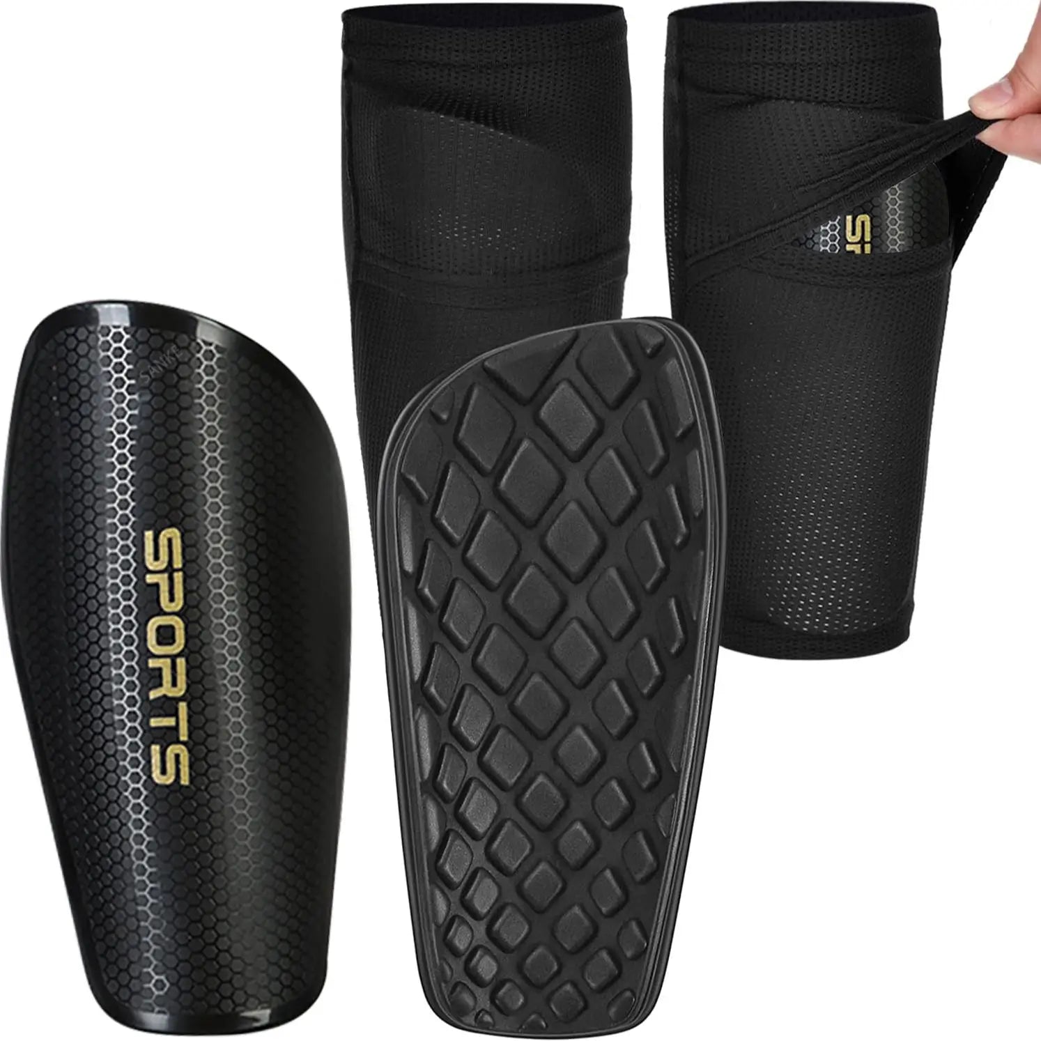 Professional Soccer Shin Guards with Socks for Teens - Ultimate Protective Gear for Football Players