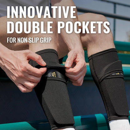 Professional Soccer Shin Guards with Socks for Teens - Ultimate Protective Gear for Football Players