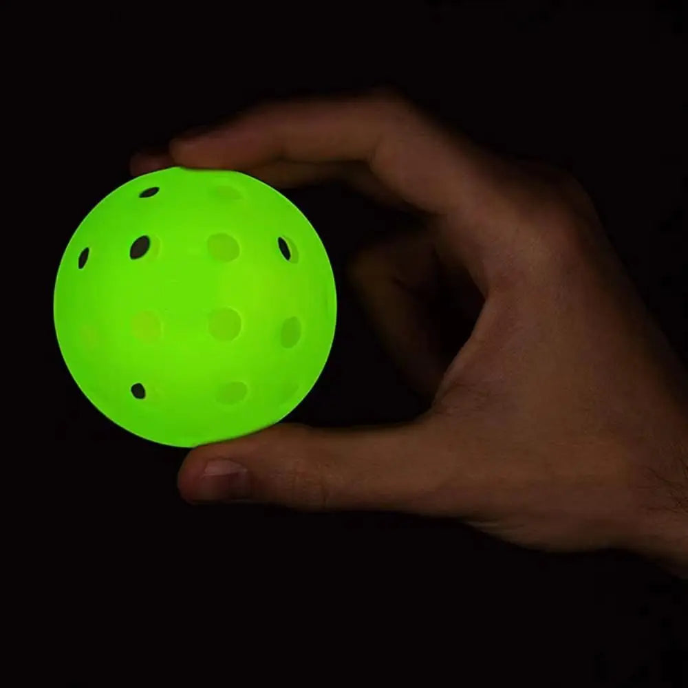 Glow-in-the-Dark 74MM Luminous Pickleball - Durable Multicolor Elastic Ball for Indoor & Outdoor Fun!