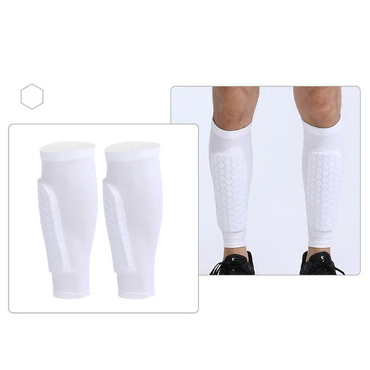 Teen and Kids Football Shin Guards and Compression Leg Sleeves for Soccer and Basketball, Available in Sizes XS-2XL