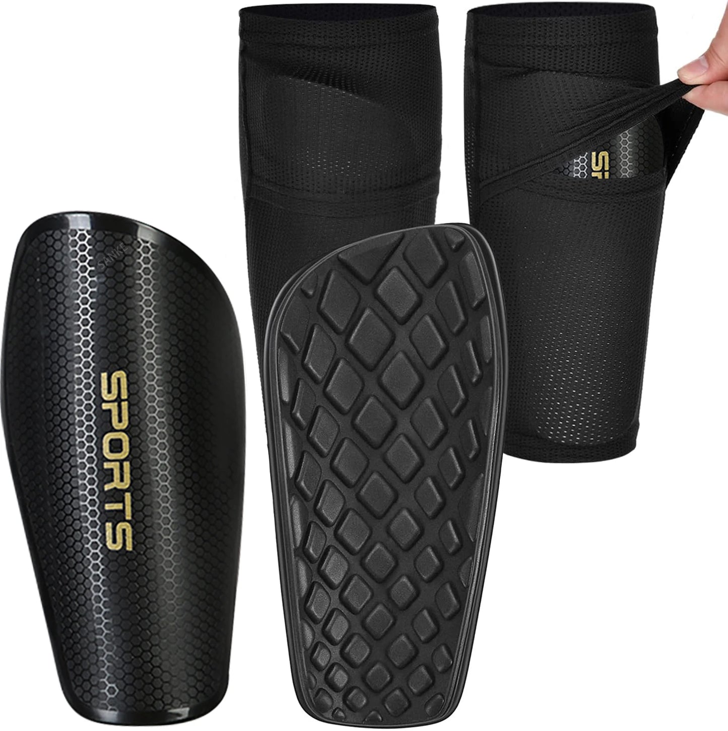 Professional Soccer Shin Guards with Socks for Teens - Ultimate Protective Gear for Football Players