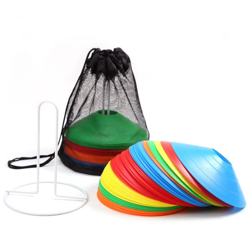 Multi-Sport Training Disc Cone Set with Plastic Stand Holder for Soccer and Football