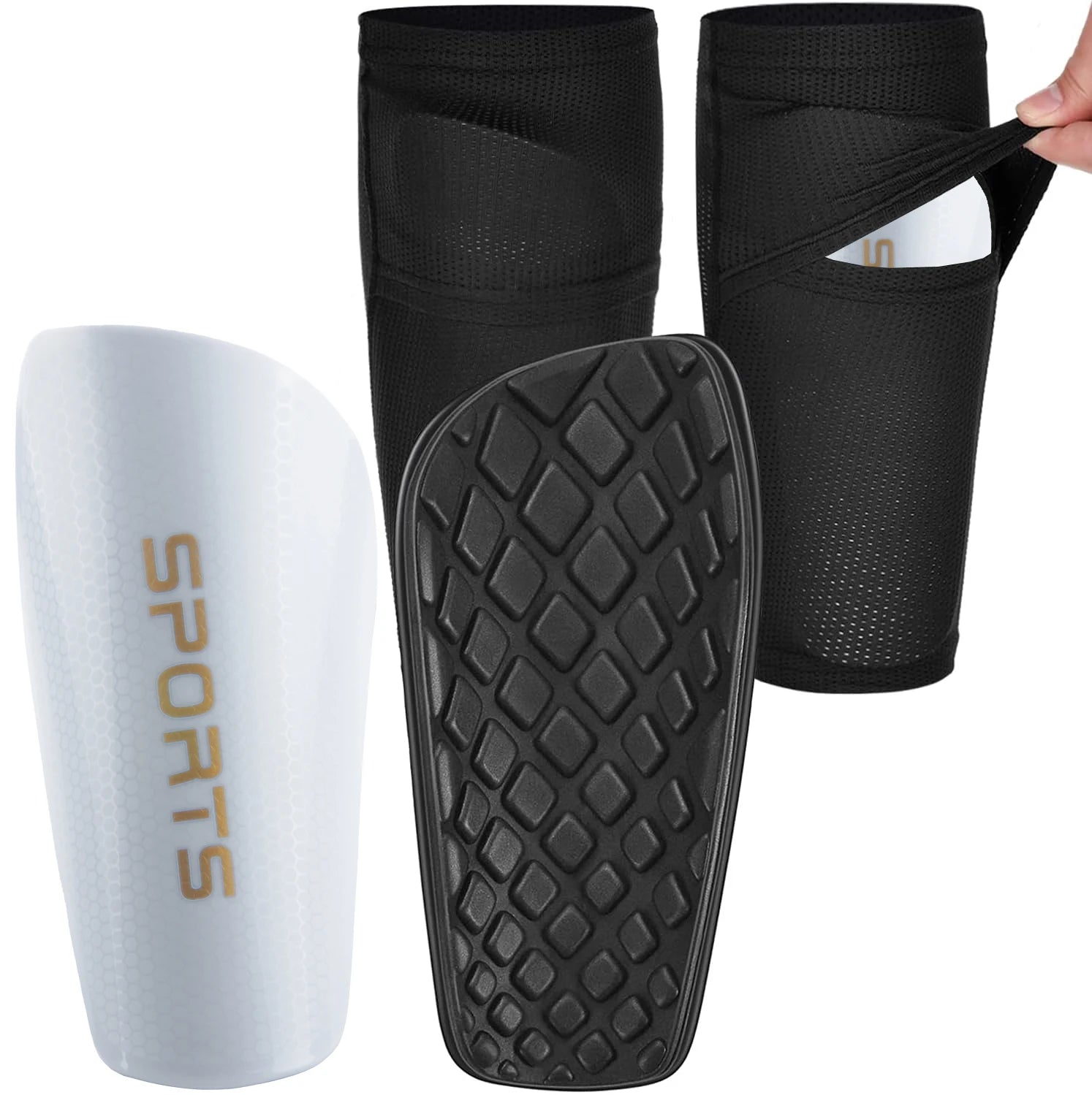Professional Soccer Shin Guards with Socks for Teens - Ultimate Protective Gear for Football Players