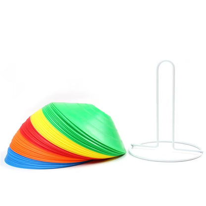 Multi-Sport Training Disc Cone Set with Plastic Stand Holder for Soccer and Football